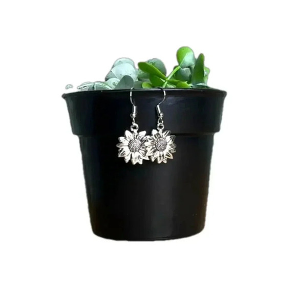 3 for $13 New flower earrings silver tone dangle drop sunflower earrings hippie - Picture 1 of 1